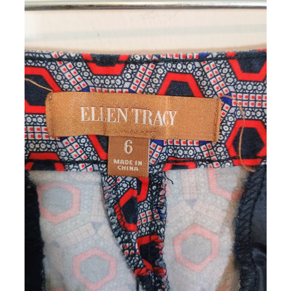 Ellen Tracy Shorts Womens 6 Multicolor Geometric Print Artsy Retro Maximalist - Picture 3 of 6